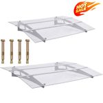 Door Canopy Silver and Transparent PET Outdoor Awning Shelter Shade 2025