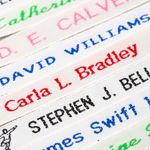 72 Woven Name Tapes/Labels/Tags for School Uniform - Sew on embroidered / woven