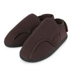 Mens Wide Fit Adjustable Slippers Memory Foam Slippers House Shoes for Diabetic