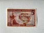 Iceland 5 Kronur 1957 - Exceptional High-Grade