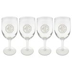 MG Wine glass set 4 piece MG Octagon logo  part number GAC1056X