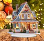 Christmas Villa House Art Kit, 2D DIY Festive Diamond Painting Art Table Top Kit