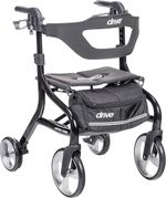 Drive Medical Nitro Sprint Foldable Rollator Walker with Seat, Standard Height