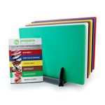 Set of 6 Colour Commercial Coded Food Chopping Boards with Rack & Wall Chart, 