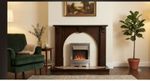 Marble Fireplace botton Hearth Set with wooden Surround and Electric Fire