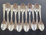 Set Of 11 Sterling Silver Coffee Spoons, 173g Nat Leslie Ltd. Sheffield 1987