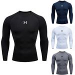 Mens Compression Armour Base Layer Top Long Sleeve Thermal Gym Sports Shirts UK