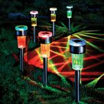 6 Pack Colour-Changing Outdoor Garden Solar Stake Lights H37cm