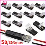 10/20/50/100 2PIN Connector Kit Double-Wire Plug-in Connector Locking Buckle