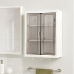 Bathroom Cabinet Wall-Mounted Storage Cabinet Double Door 2Tier Adjustable Shelf