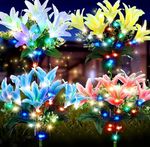 4pcs Solar Lights Garden Ornaments Lily Flowers Multicolour Light 4 Colours