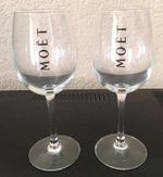 MOET CHANDON GLASS   ICE IMPERIAL GLASS  CHAMPAGNE FLUTES  RARE X 2 UNBOXED 