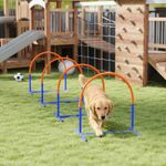 PawHut Dog Agility Training Equipment Pet Agility Training Set with Carry Bag