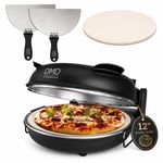 12" Electric Pizza Oven Stone Bake 1200W 420C Thermostat Timer Paddles