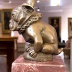 Bronze Sculpture Statue Bulldog Figurine Dog Marble Rare Old Decor Gift Vintage
