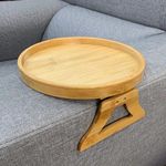 1pcs Sofa Tray Table Sofa Armrest Clip-On Tray Natural Bamboo Sofa Tray Practica