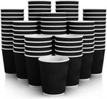 Disposable Black Kraft Paper Cups 12 /oz 35cl  Hot and Cold Drinks Pack of 500