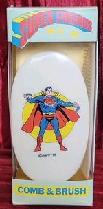 Vintage 1975 Superman Comb & Brush DC Comics COMIC Handle Rare Collectible NIB