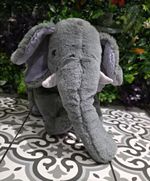 Grey Elephant Plush Soft Toy Stuffed Animal with Tusks, Medium 35-60cm