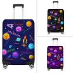 Personalised Space Planets Name Colour Luggage Cover Custom Suitcase Protector