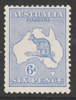 1915 KANGAROO SECOND WATERMARK 6d "BRIGHT BLUE" "MINT" SG 26A £425 VERY RARE!