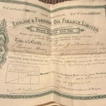 Lot of 2 Circulated England Share Certificates: English & Foreign Oil, Kettner’s