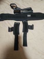 Everlast Weightlifting Belt Beast Rage Hooks AQF Straps Gym Bundle Size M