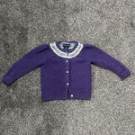 Ralph Lauren Baby Girls Purple Knit Cardigan Jumper - UK 12–18 Months - VGC