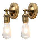 SET OF 2 RETRO INDUSTRIAL BARE LAMPHOLDER SCONCE WALL LIGHTS EDISON FIXTURE