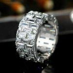 14k White Gold Finish 2.25 Ct Baguette Cut VVS1 Diamond Men's Wedding Band Ring