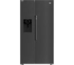 Beko ASP342VPZ Black Steel American Fridge Freezer Water and Ice Dispenser