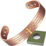 Cross 100% Solid Pure Copper Magnetic Therapy Bracelet Healing Arthritis Unisex