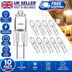 10Pcs G4 Halogen Light Bulbs 10W 20W 12V 2 Pin Two Prong with Prongs Small Mini