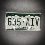 Colorado License Plates 2000s- Green & White - 636-AIV - USA