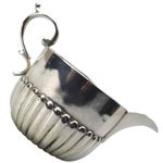 A small antique Victorian English sterling solid silver Cream Jug for one C.1886