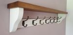 Coat Rack+Shelf Handmade Wall Mounted Floating Double Hooks Rustic  Farmhouse 