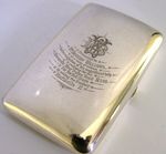 SUPERB STERLING SILVER WWI ERA RED CROSS NEWCASTLE RELATED CIGAR CASE 1916 180g