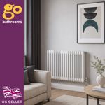 White Triple Radiator Traditional Horizontal 3 Column Panel Rad 600 x 785mm
