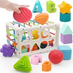 DQMOON Montessori Toys for 1 Year Old Boys Girls Baby Shape Sorter, Colorful