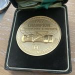 Williams Honda 1987 F1 World Championship Nelson Piquet Medallion in Case