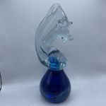 Vintage Mdina Malta Art Glass Seahorse Paperweight Figurine Gift Blue VGC 