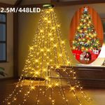 448LEDs Camping Party Waterfall Christmas Xmas Tree Wall Topper String Lights UK