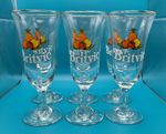Britvic Fruit Juice Vintage 6 Stemmed Glasses With Gold Rim In a Great Condition