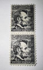 USA President Abraham Lincoln 4 Cent 4c US Postage Stamp Black (MINT)+ PAIR GEM
