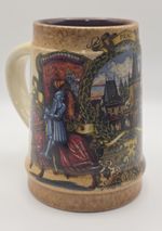 Prague Czech Beer Stein Ceramic Painted Artist Signed 5” Powder Gate - Knights 