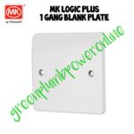 MK Logic Plus - K3827 WHI - 1 Gang White Moulded Blank Plate New