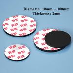 Round Rubber Discs Self Adhesive Sticky Back Bumper Pads Dia 10-100mm Thick 2mm
