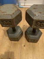 2x 30kg Cast Iron Dumbbells Pair