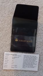 Jubilee Mint Double Leopard 1344 Certificate of Authenticity COA & Pouch ONLY