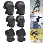 Set of 6 Adult Wrist Elbow Knee Pads Skateboard Protective Wearable And Portable